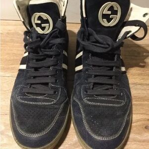 Gucci Black and White High-Top Sneakers